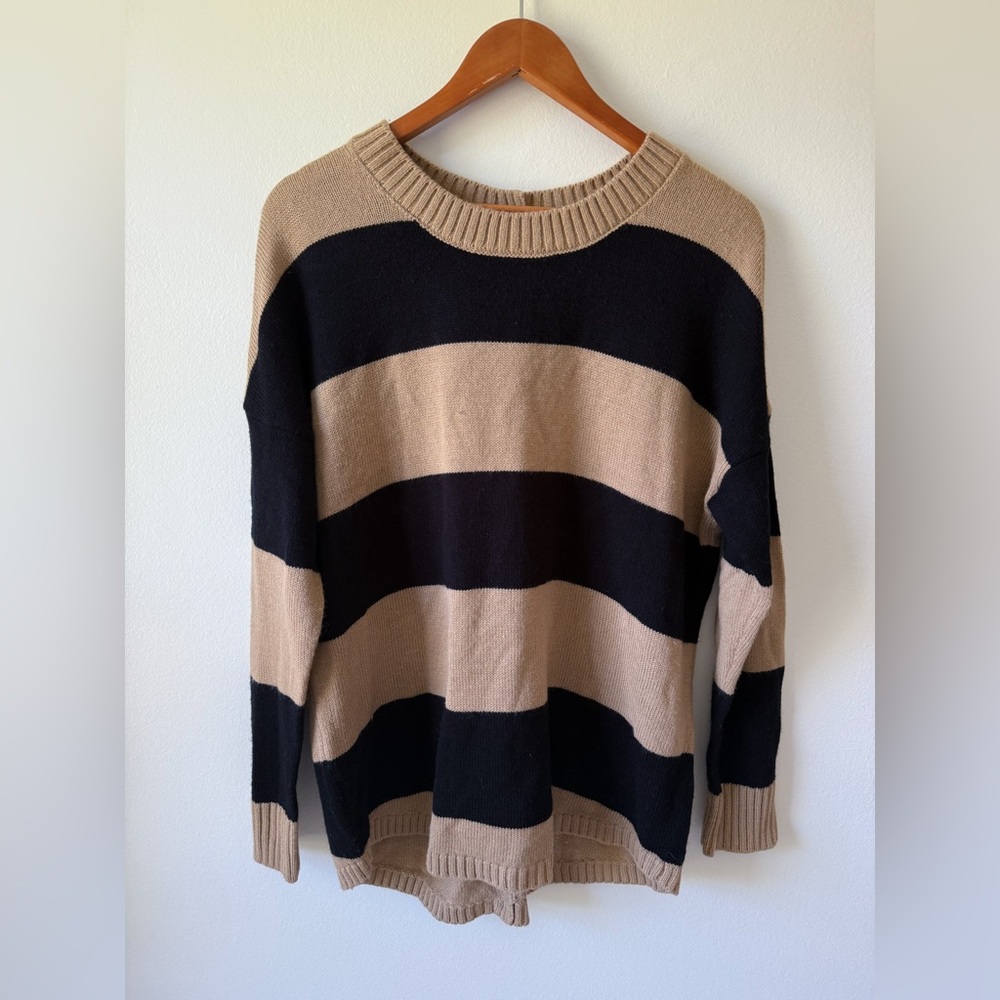 Striped Black and Tan Sweater